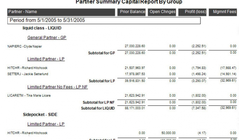 screenshot of Eze Investor Accounting